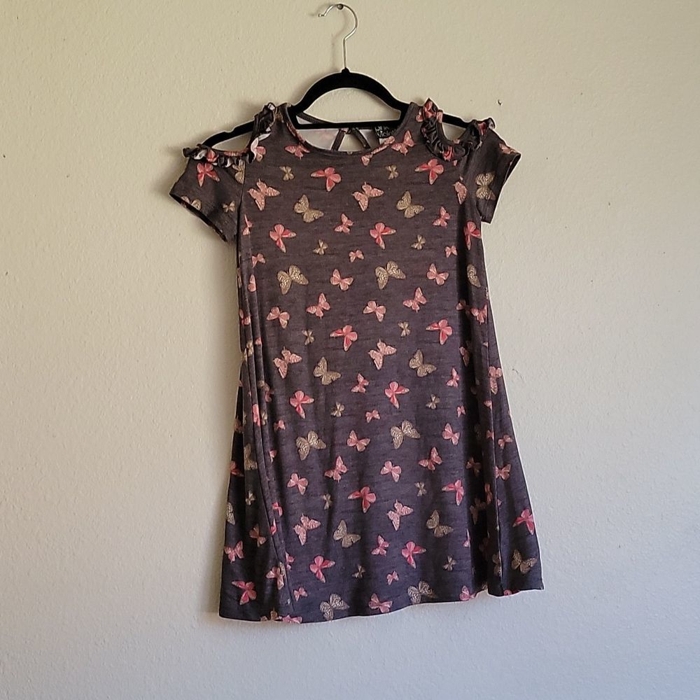 PINK Violet gril dress size M(7/8) pink and gray